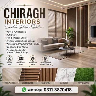 Flooring tiles-Wooden floor-Vinyl Floor-Wooden tiles-Wallpaper-Blinds