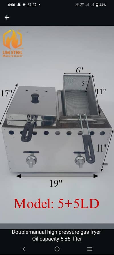 semi auto double gas fryer