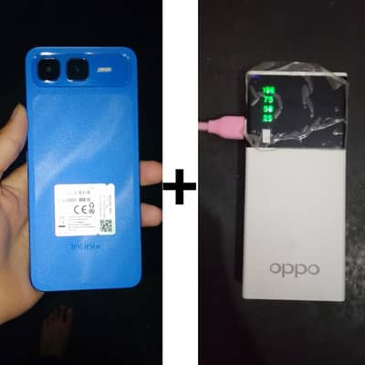 Infinix smart 10 plus with box and with  power bank
