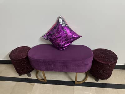 Couch and stools set with cushion