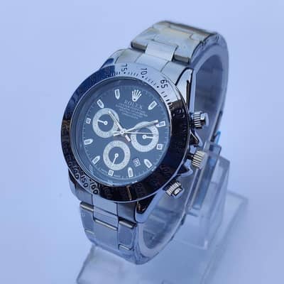 Men's stainless steel Chronograph Watch Black Dial 38mm