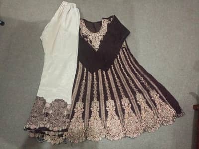 Embroidery frock with Trouser,Chiffon Duppata and inner for sale