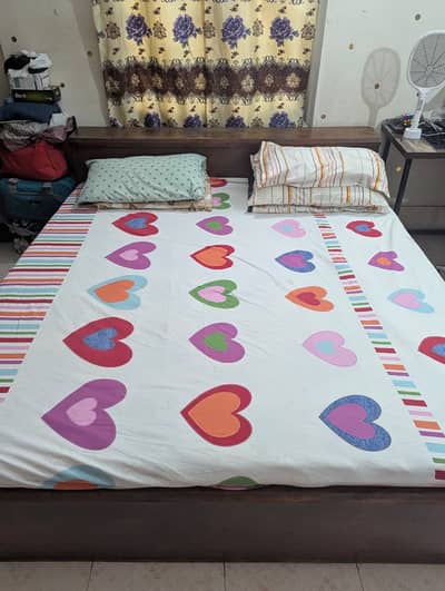 Bedroom Set | King Size Bed, 3-Door Almari, Dressing & Side Tables