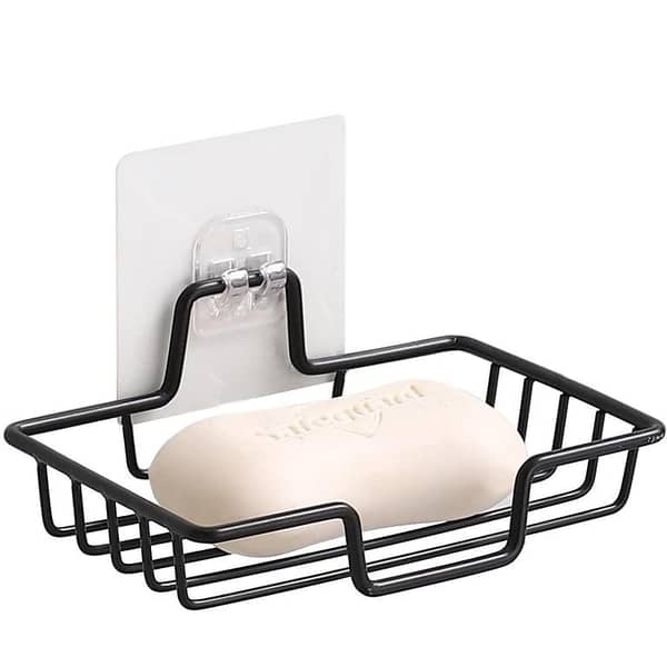 2-Tier Metal Storage Rack with 6 Hooks & 2 Baskets for Coats, Towels, and Bags