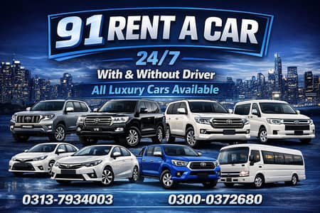 Rent A Car in Lahore, Self Drive ,Coaster ,Collora ,GLI ,Civic ,KIA,V8