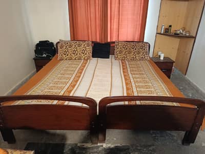 Single Bed Pair | 2 Single Beds | with side tables | 9/10 condition