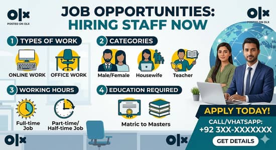 Online & Office Jobs Available – Part Time / Full Time (Male & Female)