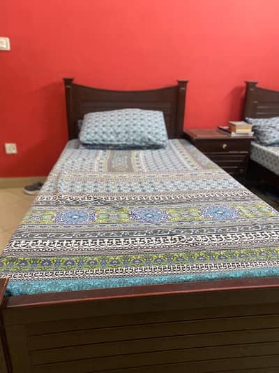 2 Single beds with Master Molty Mattress