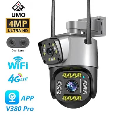 V380 4G Smart WiFi CCTV Camera 1080p Night Vision 360° Rotation Box Pa
