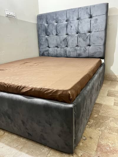 Luxury Grey Queen Bed | Modern Design | Turkish Fabric | Slightly Used
