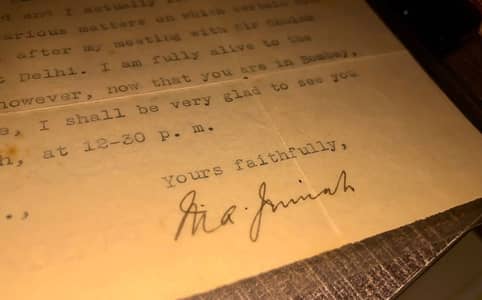 (Autograph) Quaid-e-Azam MA Jinnah's typed and signed letter.