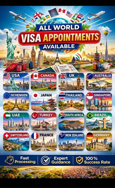 all country visa appointments available in readable prizes