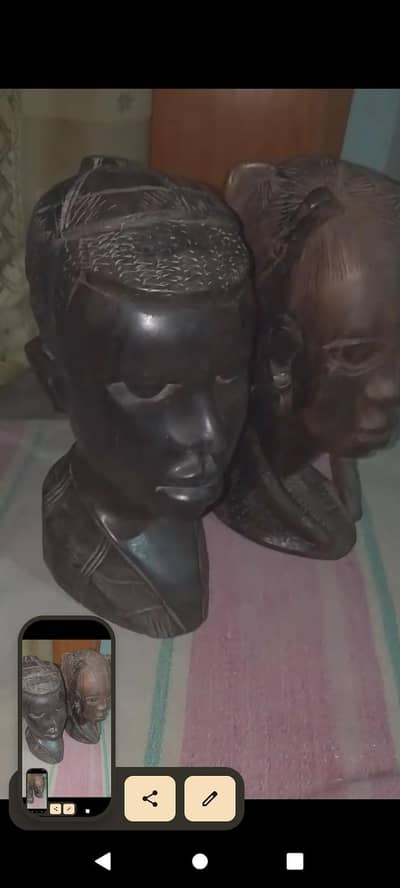 African tribal head show pieces vintage items