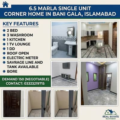 6.5 Marla single unit Corner home in Bani gala Islamabad