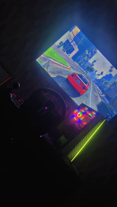 complete gaming setup gaming PC steering lcd gaming chair