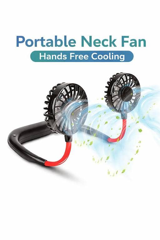 Portable Neck Fan USB Rechargeable Hands Free Fan 3 Speed Mini Cooling Fan for Women Men Kids | Silent Wearable Personal Fan for Summer Travel Office Gym