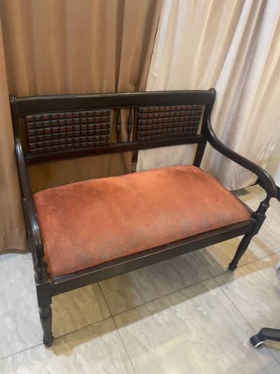 Solid wooden Chairs  plus two seater with Glass Table