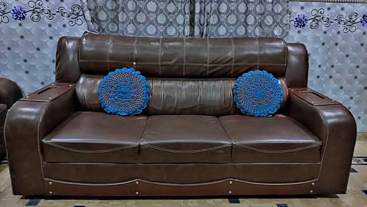 6 Seater Leather Sofa Set