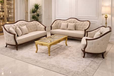 Luxury Sheesham Wood Sofa Set – Brand New with 10-Year Foam Warranty