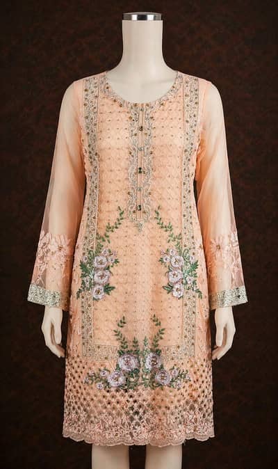 Bridal Fancy Chiffon Embroidered full suit– Heavy