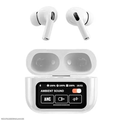 White Rechargeable Airpods with ANC & Ambient Sound