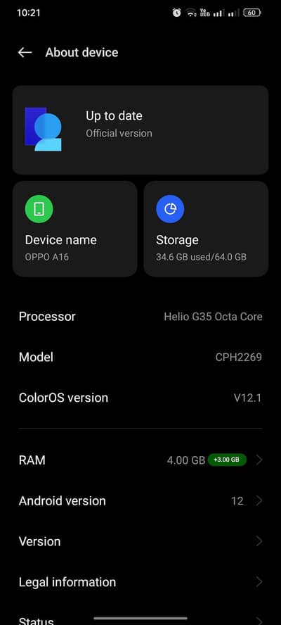 OPPO A16.03125038104