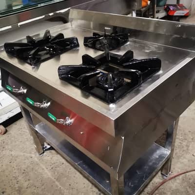 Pakistani cooking range 3 burner & manufacture all kitchen machinery