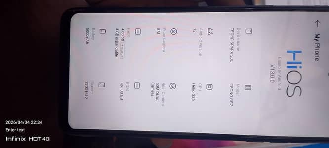 Techno spark 20c 4+4-128