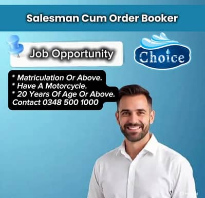 Salesman Cum order Booker for 19 liter bottles.