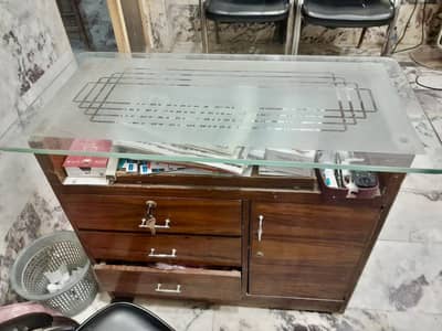 Wooden Table with Glass Top – Multi-Purpose Table