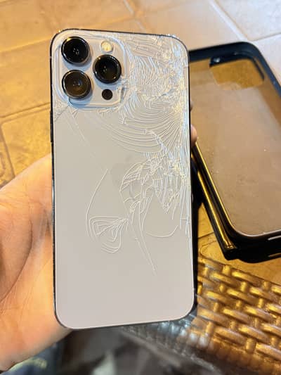 13 pro max jv 128 gb back crack all ok