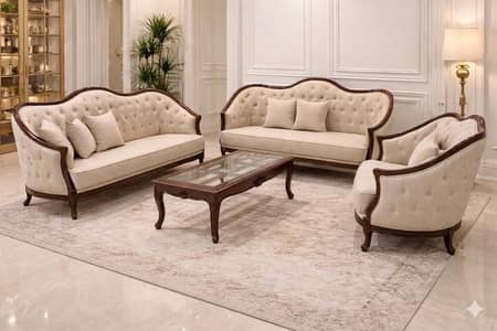 Luxury Sheesham Wood Sofa Set – Brand New with 10-Year Foam Warranty