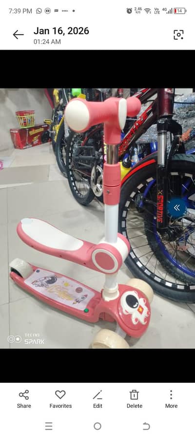 imported Scooty plastic fibre 2 in 1 wd lights and music  handle