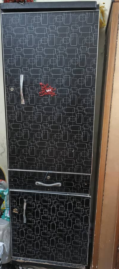 Wooden Black Almirah Almari Cupboard 5 Racks Cabinet