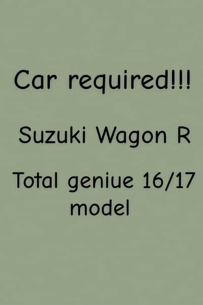 Suzuki Wagon R Car required