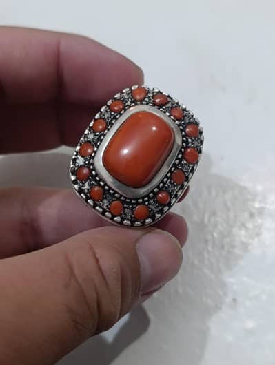 NATURAL ITALIAN MARJAN RING WEIGHT 56 GRAM