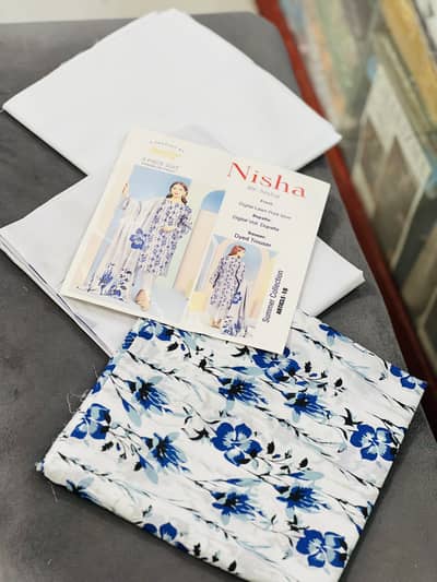 New Nishat 3 Piece Available With chiffoon Duppata