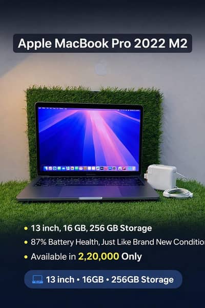 apple MacBook pro 2022 m2 16 gb 256 gb