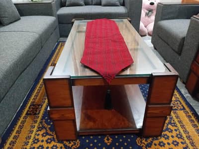Centre table set mirror and wood