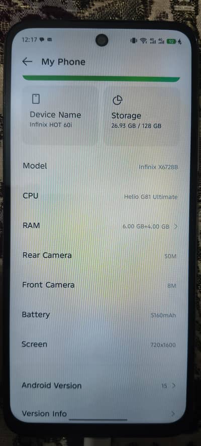 infinix hot 60i     6+6/128gb