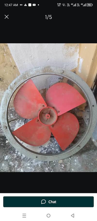 exhaust fan good condition 1-one foot size 12 inch size with frame