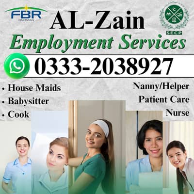 Maids / House Maids / cook / Nanny , chef / Baby Sitter maid available