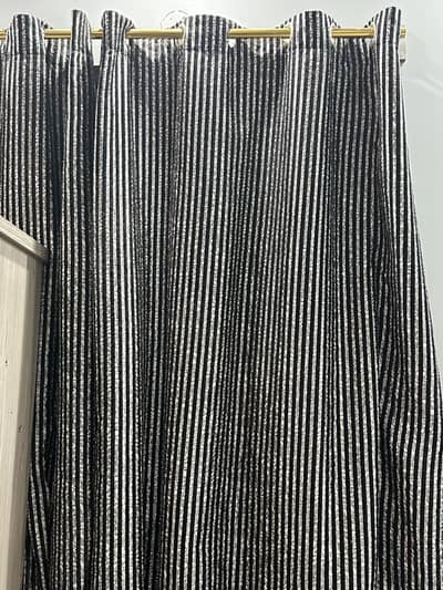 Strips curtains black n white velvety strips curtains