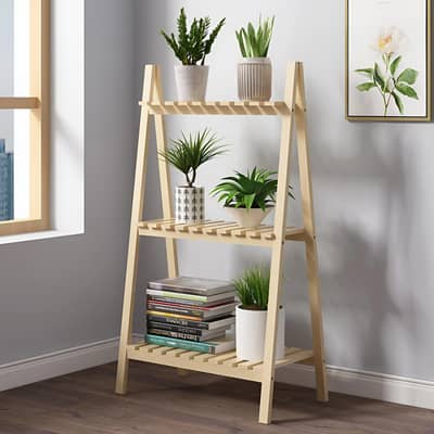 Floor Two-layer Storage Balcony Folding Flower Stand