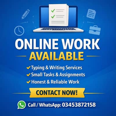 “Online Work Available | Typing, Writing & Small Tasks”