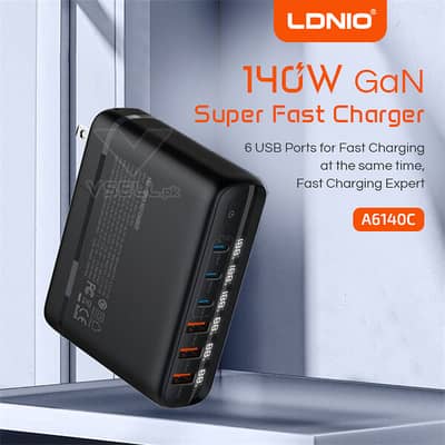 LDNIO 140W GaN Digital Super Fast Desktop Charger - A6140C