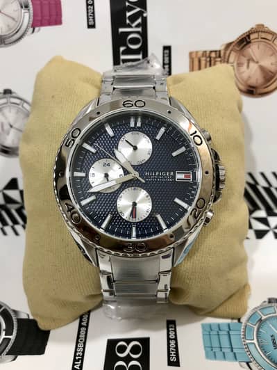 HILFIGER-CHRONOMETER-NEW WATCH-BLUE DIAL-SEIKO CITIZEN CASIO OMAX