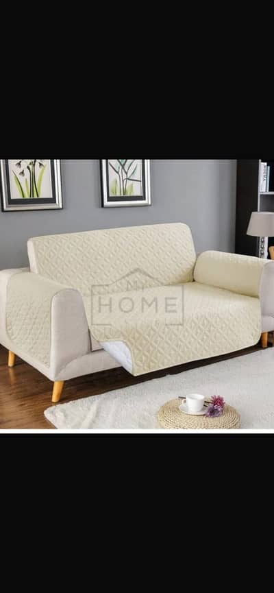 Elegant Ultrasonic Quilted Sofa Cover – Off White – Anti Slip