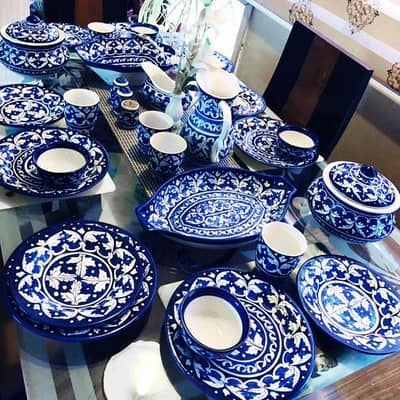 Blue potrey dinner set