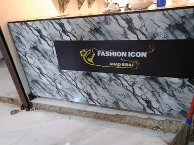 shop counter and shelf and track